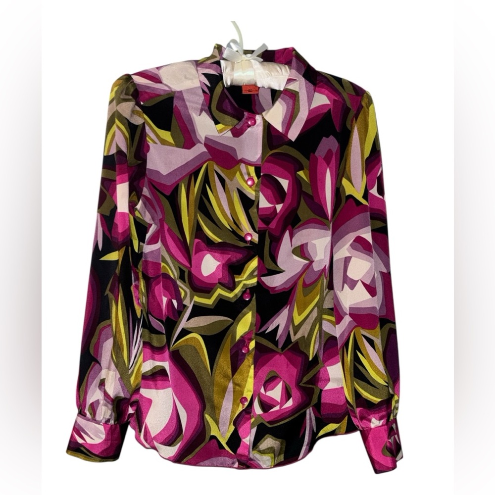 Missoni x Target pink and purple abstract blouse XS